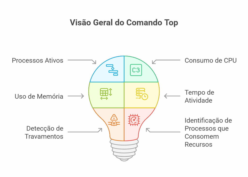 Para que serve o comando top?